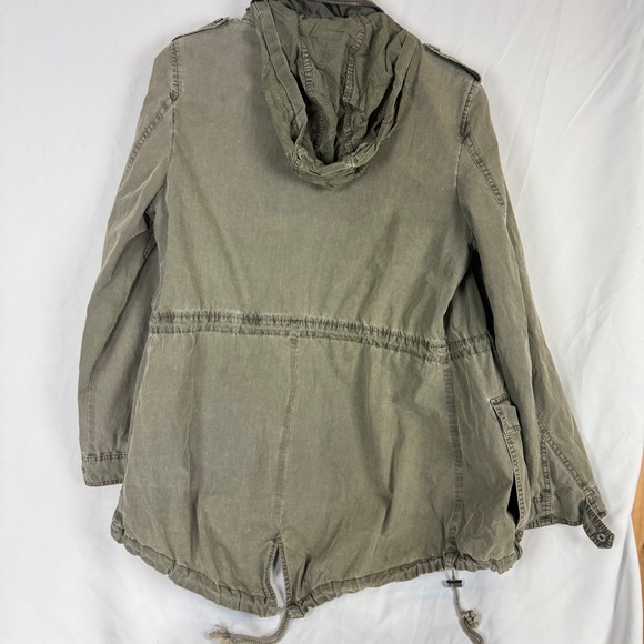 Levi's Women's Military Utility Parka Jacket Olive Green Hooded Small - Picture 3 of 6